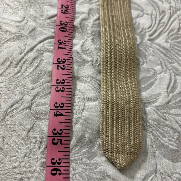 Tortoiseshell Buckle Elastic Belt Unisex Tan Sz M-L Androgynous Urban Work Wear - Picture 4 of 5